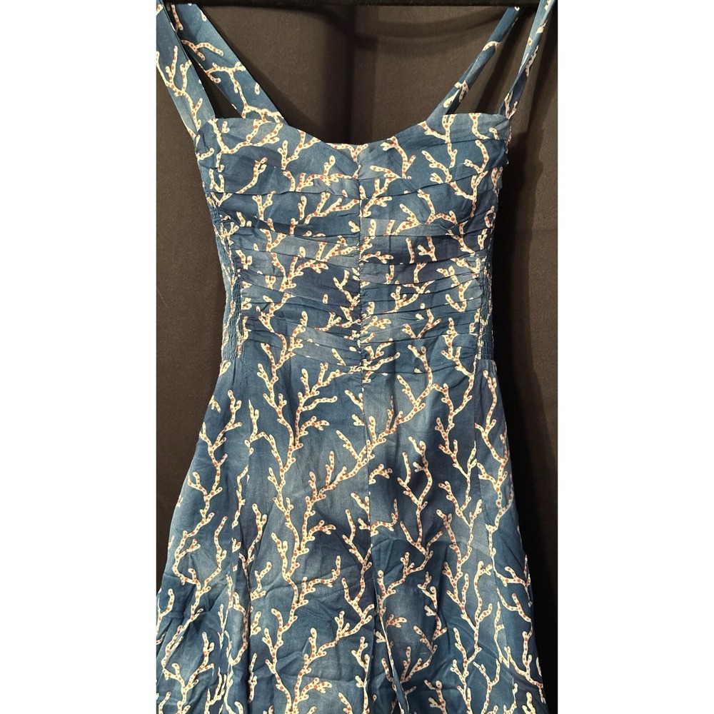 Anthropologie HD In Paris Womens Sz 2 Fit & Flair Retro Blue Sleeveless Dress - Picture 2 of 7